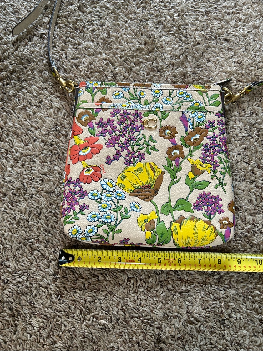 Coach Studio Kitt hipster crossbody in Garden Floral ivory embossed leather - Picture 7 of 9